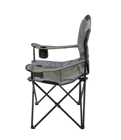 Кресло портативное NeRest Турист NR-34 складное с подстаканником Oxford 600D серое с хаки - изображение 3