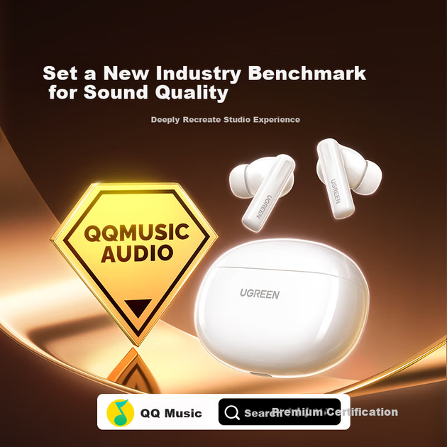 Навушники Ugreen HiTune T6s ANC Pearl White - зображення 6