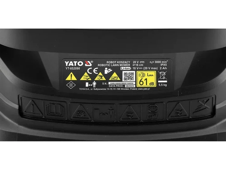 Газонокосилка-робот аккумуляторная YATO YT-852090 (+ зарядная станция) - Фото 7 Газонокосилка-робот аккумуляторная YATO YT-852090 (+ зарядная станция) - изображение 7