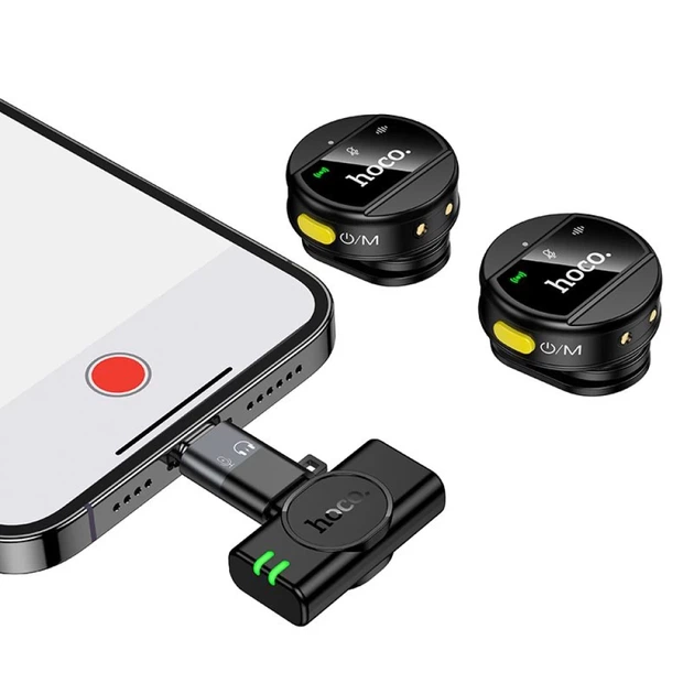 Микрофон беспроводной Hoco L22 2в1 Lightning/USB-C Black (6942007663151) - изображение 3