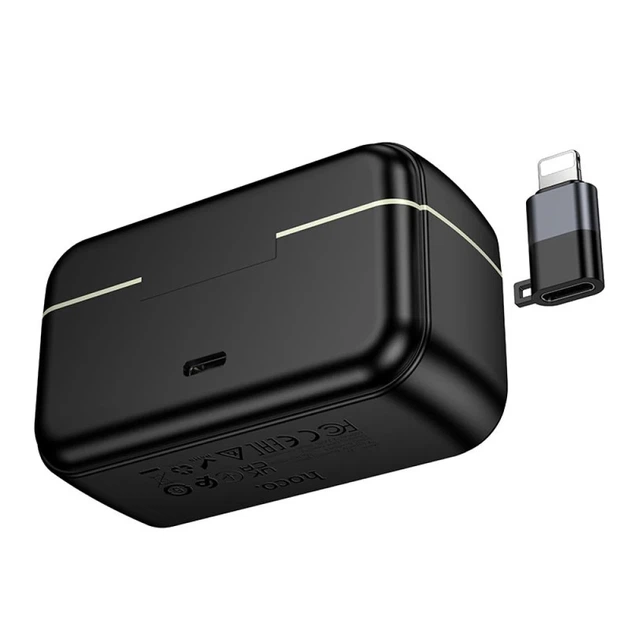 Микрофон беспроводной Hoco L22 2в1 Lightning/USB-C Black (6942007663151) - изображение 5