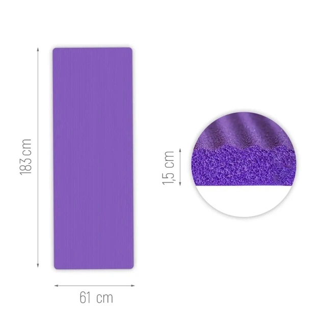 Килимок для вправ Wozinsky WNSP-15F 183 x 61 x 1.5 см товстий гімнастичний для йоги та фітнесу Purple (5907769387890) - зображення 3