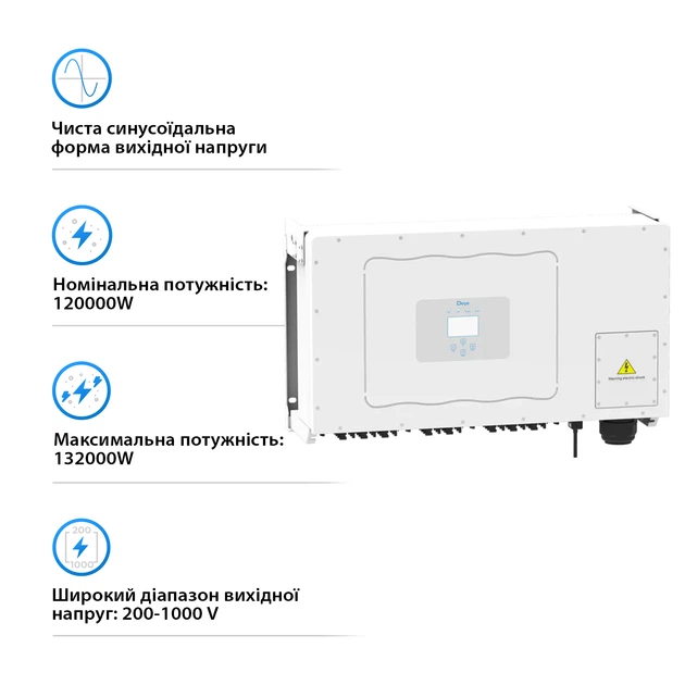 Сетевой инвертор DEYE SUN-120K-G01P3-EU 120KW Трехфазный 380V/50hz - Фото 2 Сетевой инвертор DEYE SUN-120K-G01P3-EU 120KW Трехфазный 380V/50hz - изображение 2