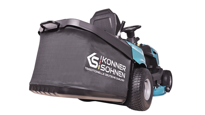 Бензиновий трактор газонокосарка KS 98TMG-H, 98 см, 30-90 мм, 7 позицій, 245л, Гідростатична трансмісія - Фото 12 Бензиновий трактор газонокосарка KS 98TMG-H, 98 см, 30-90 мм, 7 позицій, 245л, Гідростатична трансмісія - изображение 12