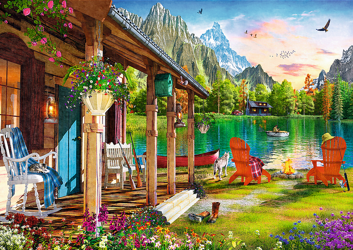 Puzzle Trefl Domek w górach 500 elementów (5900511374087) - obraz 2
