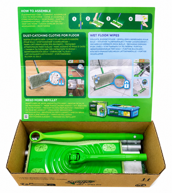 Swiffer швабра — стартовий набір зі шваброю + сухими й вологими серветками (ЕКОНОМ ПАКУВАННЯ) - изображение 2