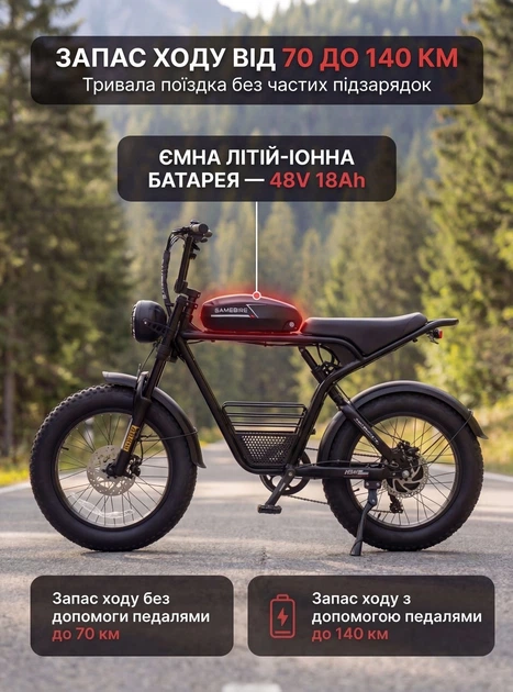 Велосипед электрический мощный электро фетбайк велосипед для взрослых fatbike с дисплеем фарой на аккумуляторе с крыльями мощной рамой горный мужской для города села бездорожья Shimano 1000W 18Ah M20 Samebike Черный 73887 - Фото 2 Велосипед электрический мощный электро фетбайк велосипед для взрослых fatbike с дисплеем фарой на аккумуляторе с крыльями мощной рамой горный мужской для города села бездорожья Shimano 1000W 18Ah M20 Samebike Черный 73887 - изображение 2