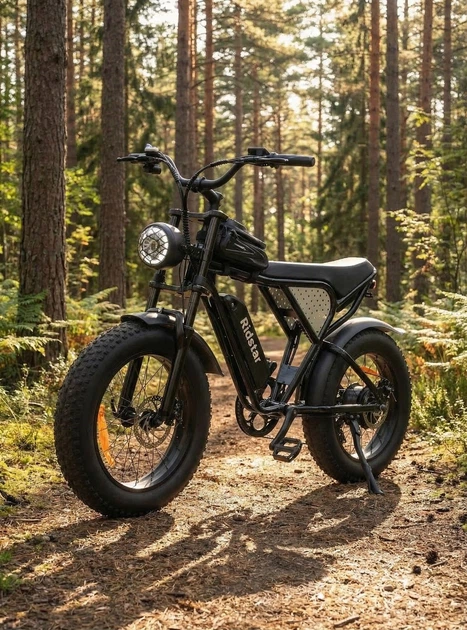 Велосипед електричний потужний електро фетбайк велосипед для дорослих fatbike з дисплеєм фарою на акумуляторі з крилами потужною рамою гірський чоловічий для міста села бездоріжжя Q20mini 48V 15AH 750W Ridstar Чорний 73950 - Фото 1 Велосипед електричний потужний електро фетбайк велосипед для дорослих fatbike з дисплеєм фарою на акумуляторі з крилами потужною рамою гірський чоловічий для міста села бездоріжжя Q20mini 48V 15AH 750W Ridstar Чорний 73950 - зображення 1