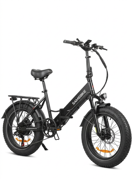 Велосипед електричний потужний складний електро фетбайк для дорослих fatbike з фарою корзиною та крилами жіночий чоловічий електровелосипед з широкими колесами для міста села Shimano на акумуляторі 750W 48V 13Ah LOTDM20 SAMEBIKE Чорний глянсовий 73889 - Фото 18 Велосипед електричний потужний складний електро фетбайк для дорослих fatbike з фарою корзиною та крилами жіночий чоловічий електровелосипед з широкими колесами для міста села Shimano на акумуляторі 750W 48V 13Ah LOTDM20 SAMEBIKE Чорний глянсовий 73889 - зображення 18