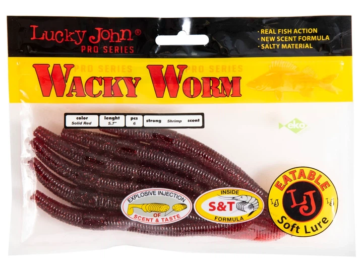 Їстівні черви WACKY WORM FAT 5.7in силіконові S25 6 шт (набір 6 шт) - зображення 3