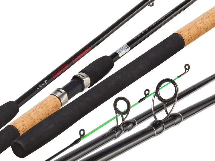 Фидерное удилище Salmo Sniper FEEDER 060 3.30 м углеволокно средне-быстрое 3 вершинки - изображение 2