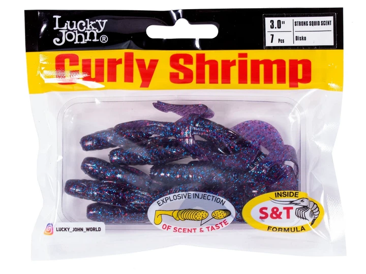 Твістери їстівні LJ Pro Series Curly Shrimp 3,0in S63 силіконові 10 шт (набір 10 шт) - зображення 3