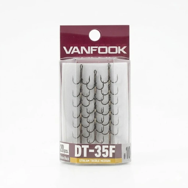 Крючок тройной Vanfook DT-35F Fusso Black пружинная сталь #10 черный - Фото 1 Крючок тройной Vanfook DT-35F Fusso Black пружинная сталь #10 черный - изображение 1