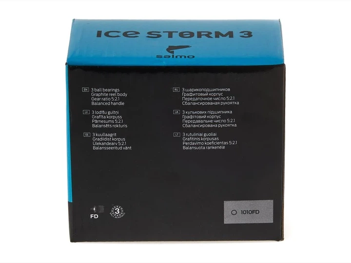 Катушка безінерційна Salmo ICE STORM 3 1000FD передній фрикціон карбопластик чорна - Фото 10 Катушка безінерційна Salmo ICE STORM 3 1000FD передній фрикціон карбопластик чорна - зображення 10