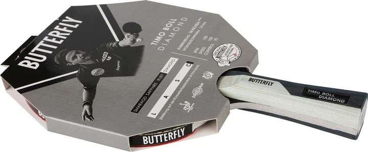 Ракетка для настільного тенісу Butterfly Timo Boll Diamond 1,8 мм чорна - Фото 1 Ракетка для настільного тенісу Butterfly Timo Boll Diamond 1,8 мм чорна - зображення 1