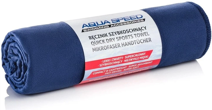 Рушник Aqua Speed DRY FLAT 70x140 см мікрофібра синій швидковисихаючий - Фото 2 Рушник Aqua Speed DRY FLAT 70x140 см мікрофібра синій швидковисихаючий - зображення 2