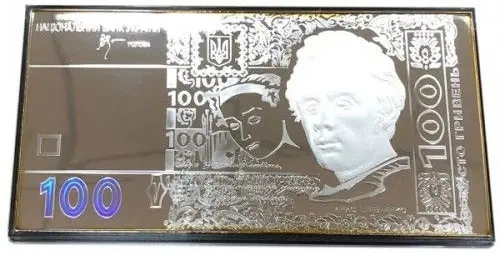 Колекційна срібна банкнота “Сто гривень” 124,4 г - зображення 2