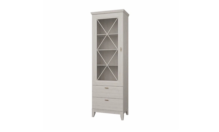 Витрина 1д2ш Miramare MMRV812 сосна белая - изображение 6