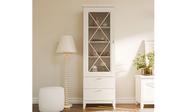 Витрина 1д2ш Miramare MMRV812 сосна белая - изображение 7