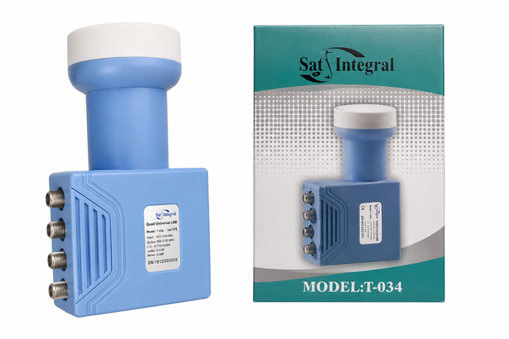 Конвертор супутниковий Sat-Integral T-034 QUAD Universal LNB, 4 виходи - зображення 2