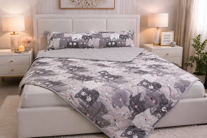 Ковдра Руно літня полуторна 140x205 см антиалергенне волокно Grey Cat (Р321.52СЛКУ_Grey Cat) - Фото 6 Ковдра Руно літня полуторна 140x205 см антиалергенне волокно Grey Cat (Р321.52СЛКУ_Grey Cat) - зображення 6