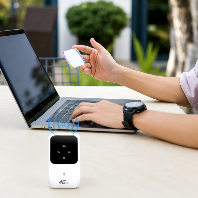 Портативный Wi-Fi роутер Rubu22a 4G LTE 150 Мбит/с аккумулятор 2400 мАч LCD - изображение 3