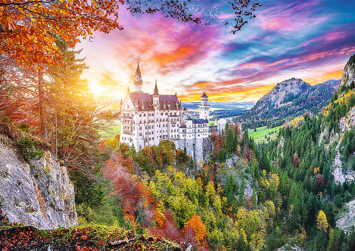 Puzzle Trefl Widok na zamek Neuschwanstein Niemcy 500 elementów (5900511374278) - obraz 2