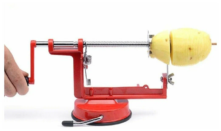 Машинка для різання картоплі спіраллю SPIRAL POTATO SLICER апарат для нарізування картоплі для чіпсів - зображення 4