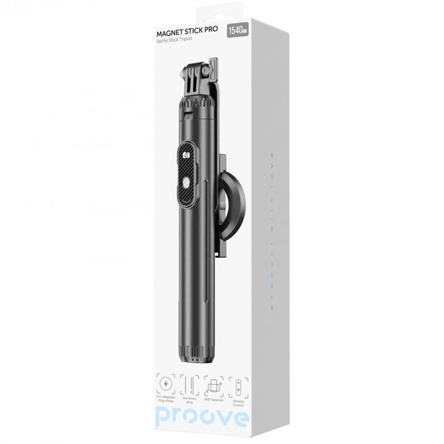 Трипод Proove Magnet Stick Pro 1540 mm Black - Фото 2 Трипод Proove Magnet Stick Pro 1540 mm Black - зображення 2
