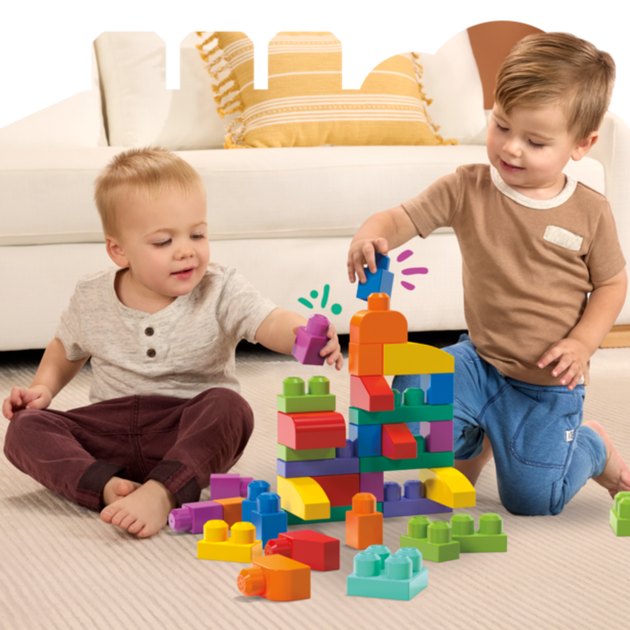 Конструктор Mega Bloks First Builders классический 60 деталей - Фото 4 Конструктор Mega Bloks First Builders классический 60 деталей - изображение 4