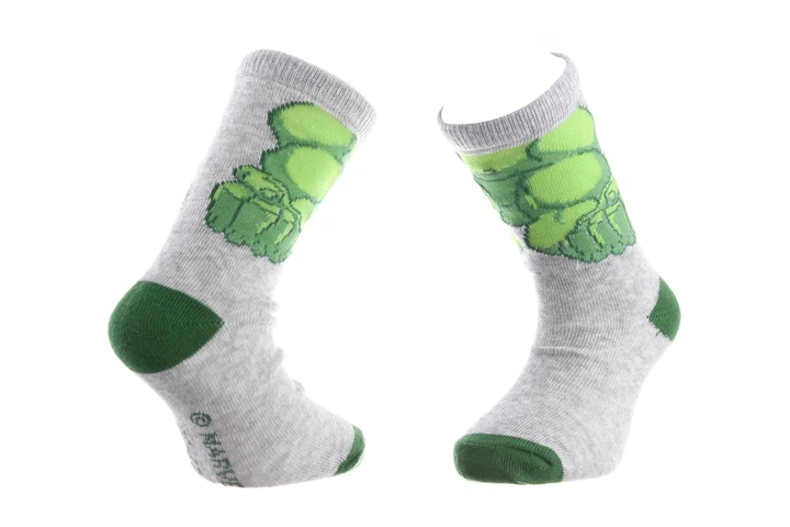 Носки MARVEL HULK детские 27-30 светло-серые хлопок низкие - Фото 1 Носки MARVEL HULK детские 27-30 светло-серые хлопок низкие - изображение 1