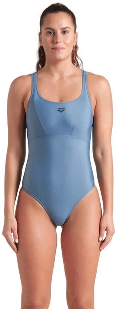 Суцільний купальник Arena SOLID SWIMSUIT CONTROL PRO BAC сірий середня посадка з м'якою чашкою розмір 44 - зображення 4