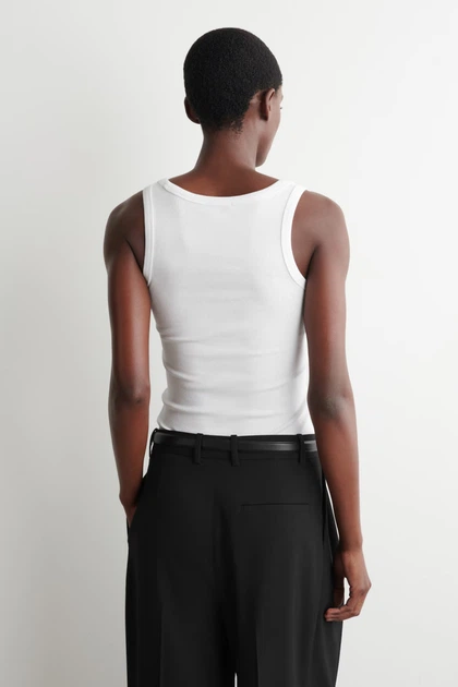 Жіноча майка COS Ribbed Cotton Tank Top White XS (1326259002) - зображення 3