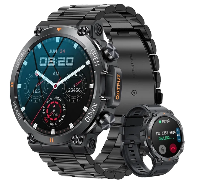 Розумний годинник Smart Storm Steel 60 г Полікарбонат Круглі Чорний Сталевий ремінець - зображення 4
