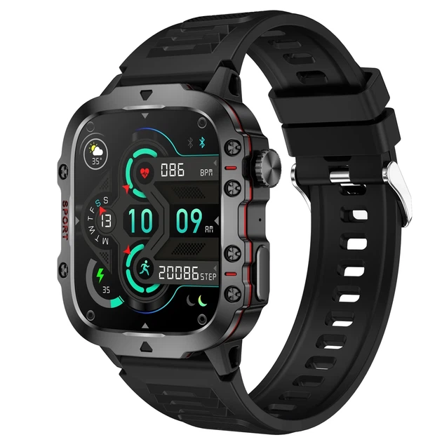 Розумний годинник Smart Expert Nano Rubber 50х43,5х12,2 мм Сталь Чорний - зображення 2