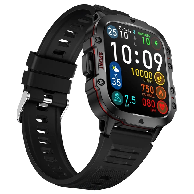 Розумний годинник Smart Expert Nano Rubber 50х43,5х12,2 мм Сталь Чорний - зображення 4