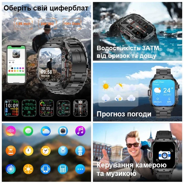 Розумний годинник Smart Expert Nano Steel 50х43,5х12,2 мм Сталь Чорний 65 г - Фото 8 Розумний годинник Smart Expert Nano Steel 50х43,5х12,2 мм Сталь Чорний 65 г - зображення 8
