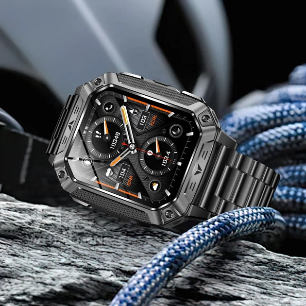 Розумний годинник Smart Formula K+ Steel 2 ремінці сталь 2,01" 320x385 мм чорний - зображення 7