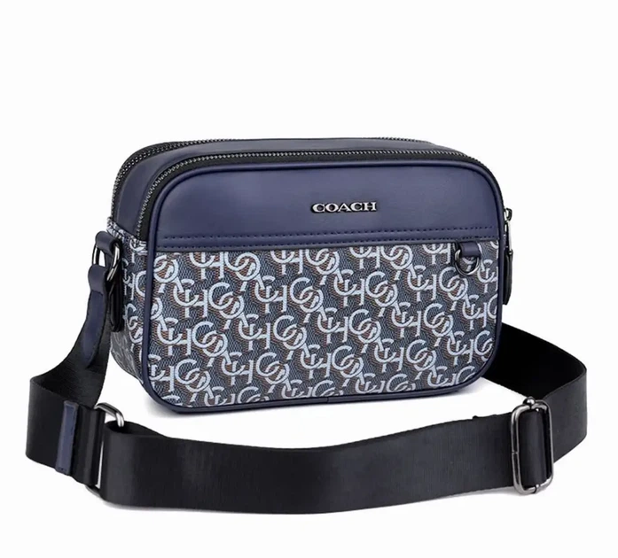 Сумка через плечо Coach Graham Crossbody In Signature Canvas, в синем цвете. - Фото 4 Сумка через плечо Coach Graham Crossbody In Signature Canvas, в синем цвете. - изображение 4