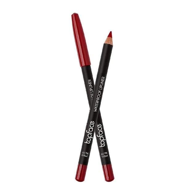 Олівець для губ водостійкий Waterproof Lipliner TopFace PT613 №117 Димний королівський червоний, 1,14 г - зображення 2