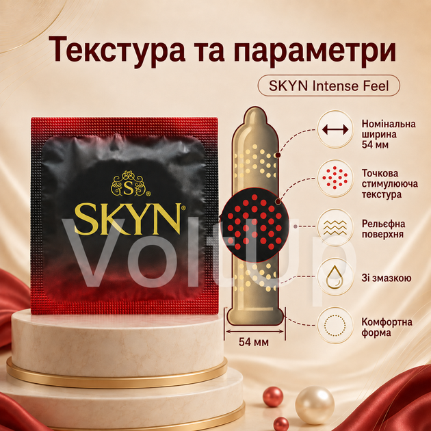 Безлатексний презерватив SKYN Intense Feel 1 шт з точковим рельєфом, матеріал SKYNFEEL, зі змазкою - зображення 5