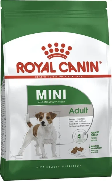 Сухий корм для дорослих собак дрібних порід Royal Canin Mini Adult від 10 місяців до 8 років, 800 г - Фото 1 Сухий корм для дорослих собак дрібних порід Royal Canin Mini Adult від 10 місяців до 8 років, 800 г - изображение 1