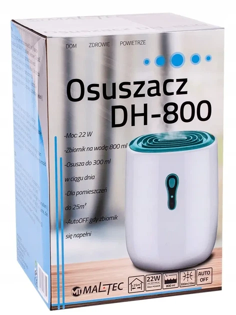 Поглинач вологи для дому MalTec DH-800 Осушувач повітря для квартири до 25 м² Вологопоглинач для ванної з баком 800 мл - зображення 10