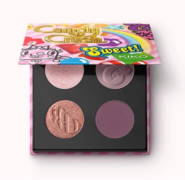 Палетка теней для век Kiko Milano Candy CrushTM Multi Finish Eyeshadow Palette 01 Sugar Sunset, 4 г - Фото 3 Палетка теней для век Kiko Milano Candy CrushTM Multi Finish Eyeshadow Palette 01 Sugar Sunset, 4 г - изображение 3
