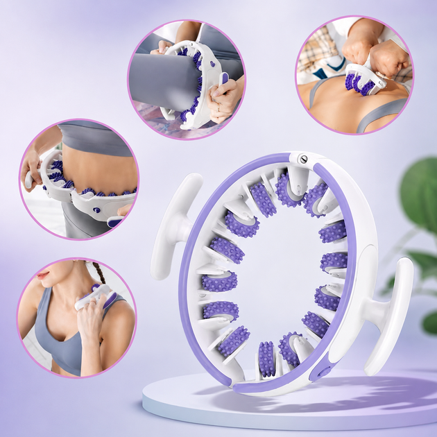 Ручной роликовый массажер для тела с двумя ручками и съемным роликом Roller Massager - изображение 4
