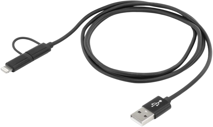 Кабель Ansmann 2in1 USB Type-A to Lightning/Micro-USB 1.2 м Black (1700-0136) - зображення 2