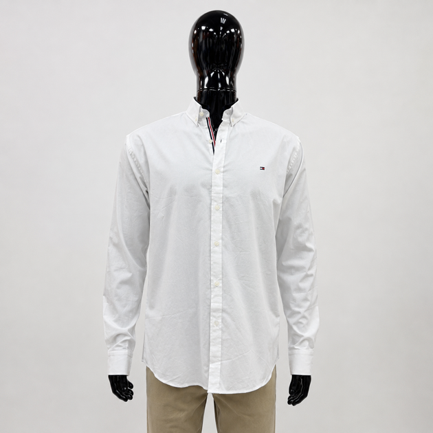 Рубашка Tommy Hilfiger мужская длинный рукав стрейч 3XL белая - Фото 1 Рубашка Tommy Hilfiger мужская длинный рукав стрейч 3XL белая - изображение 1