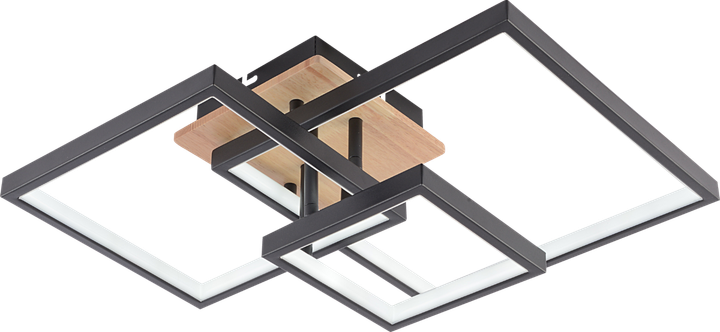 Люстра потолочная светодиодная LED Light House SRS-20673/3 LED 102W BK+WOOD черная + дерево - изображение 4