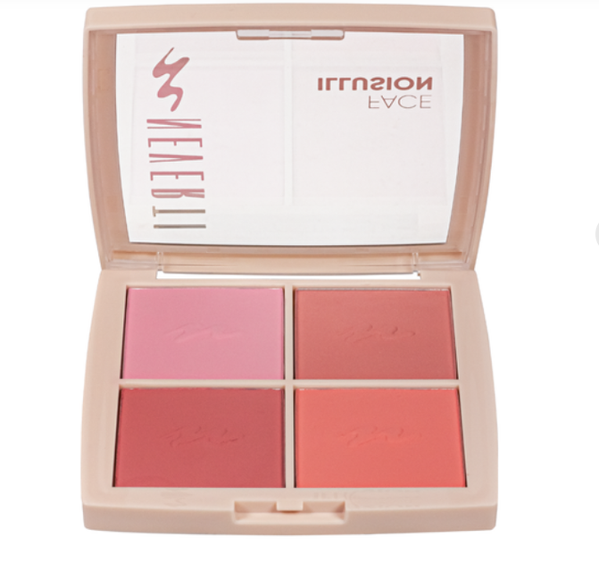 Палитра румян Neverti Illusion Blush 4 оттенка - Фото 2 Палитра румян Neverti Illusion Blush 4 оттенка - изображение 2