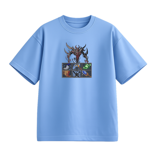 Футболка з вишивкою унісекс блакитний XL-3XL розмір Dota 2 Item Shadow - Фото 1 Футболка з вишивкою унісекс блакитний XL-3XL розмір Dota 2 Item Shadow - зображення 1